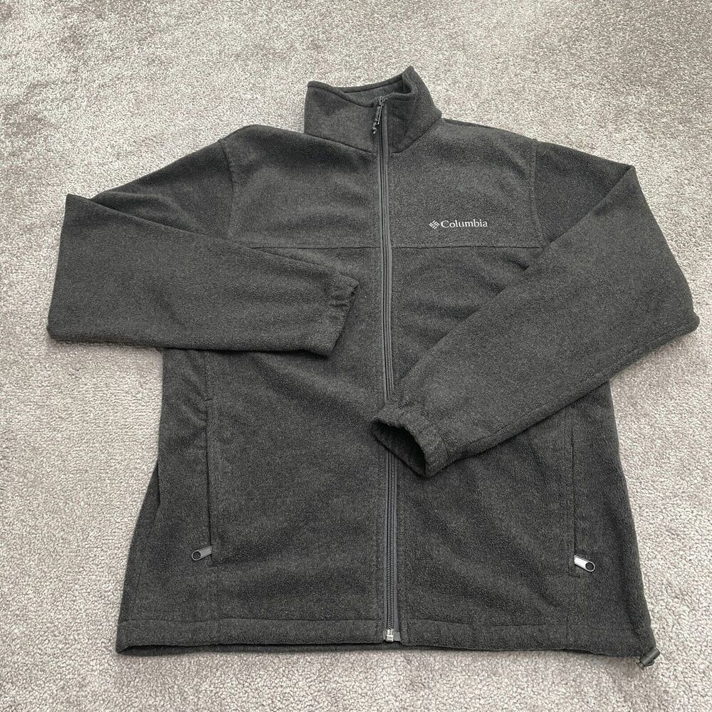 Columbia Steens Mountain Fleece Jacket Mens Small Gray Full Zip Outdoor Hiking